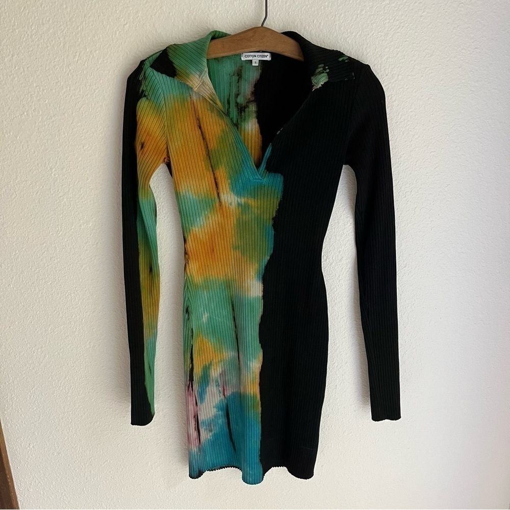 Cotton Citizen Tie Dye Ribbed Polo Dress